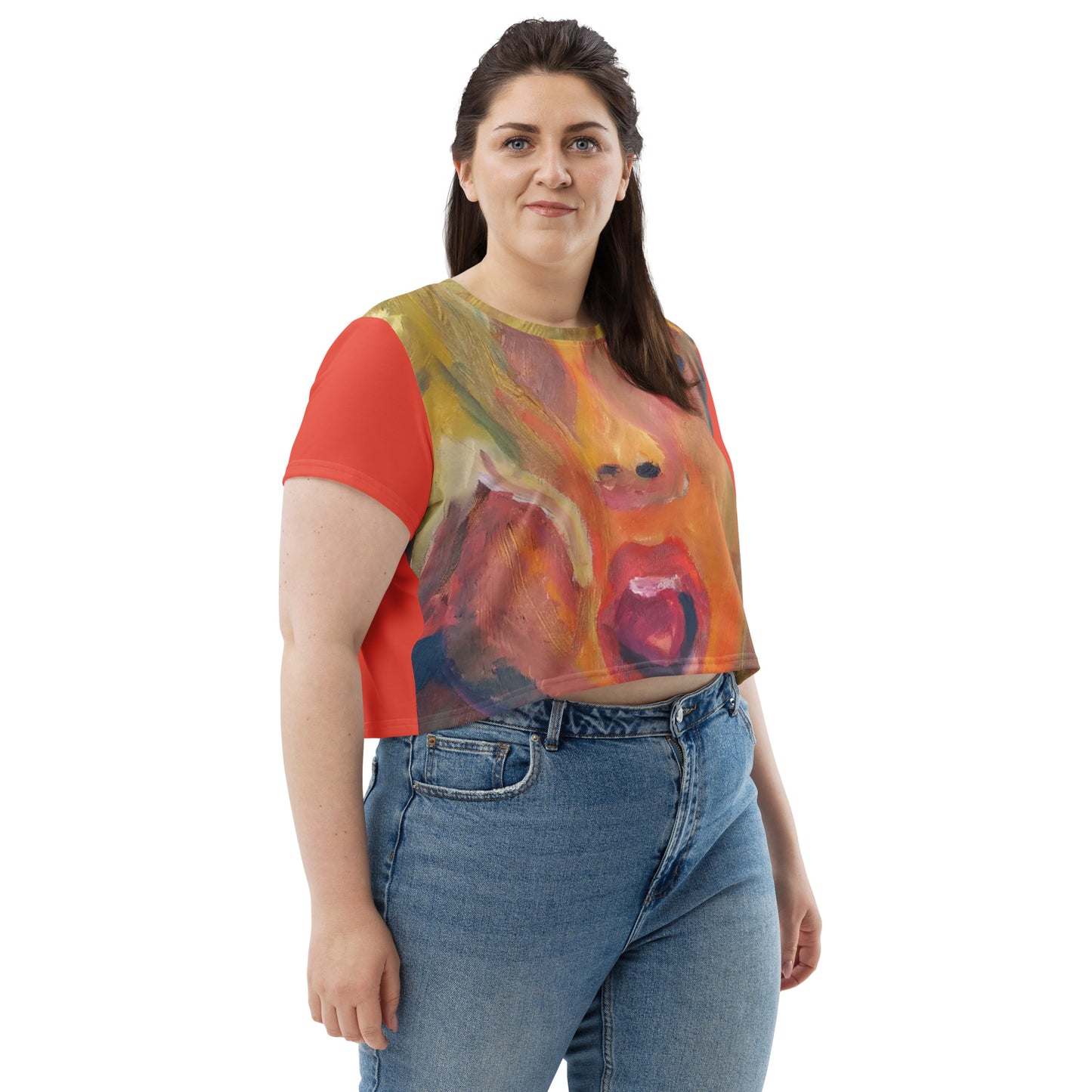 Shocking All-Over Print Crop Tee