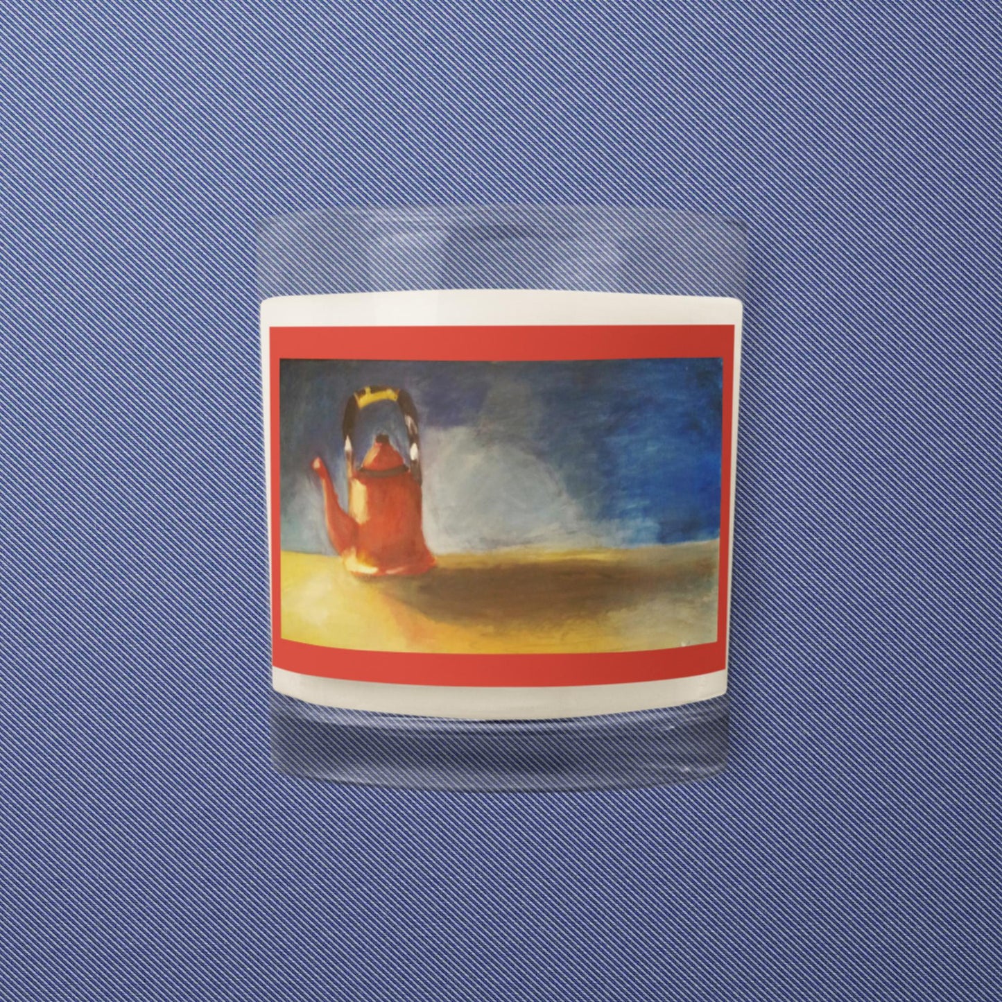 Red Kettle Glass jar soy wax candle