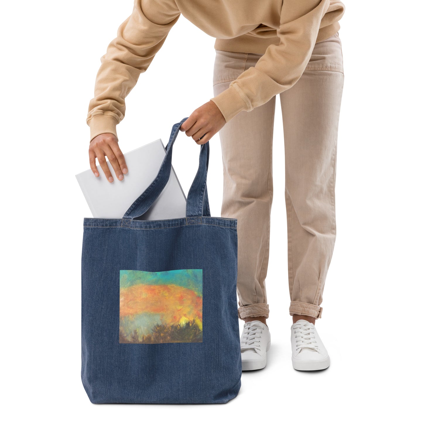 Firesky Organic denim tote bag