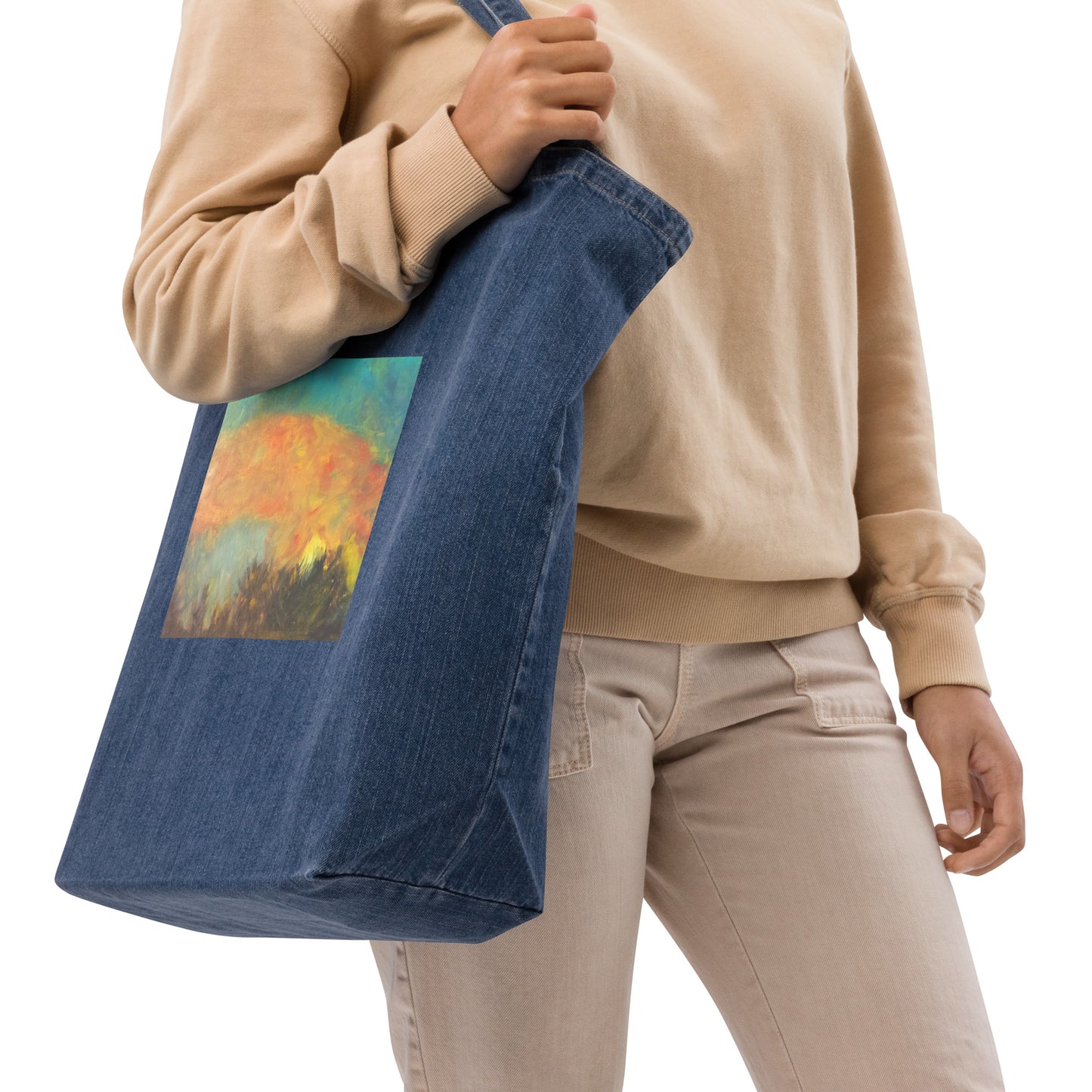 Firesky Organic denim tote bag