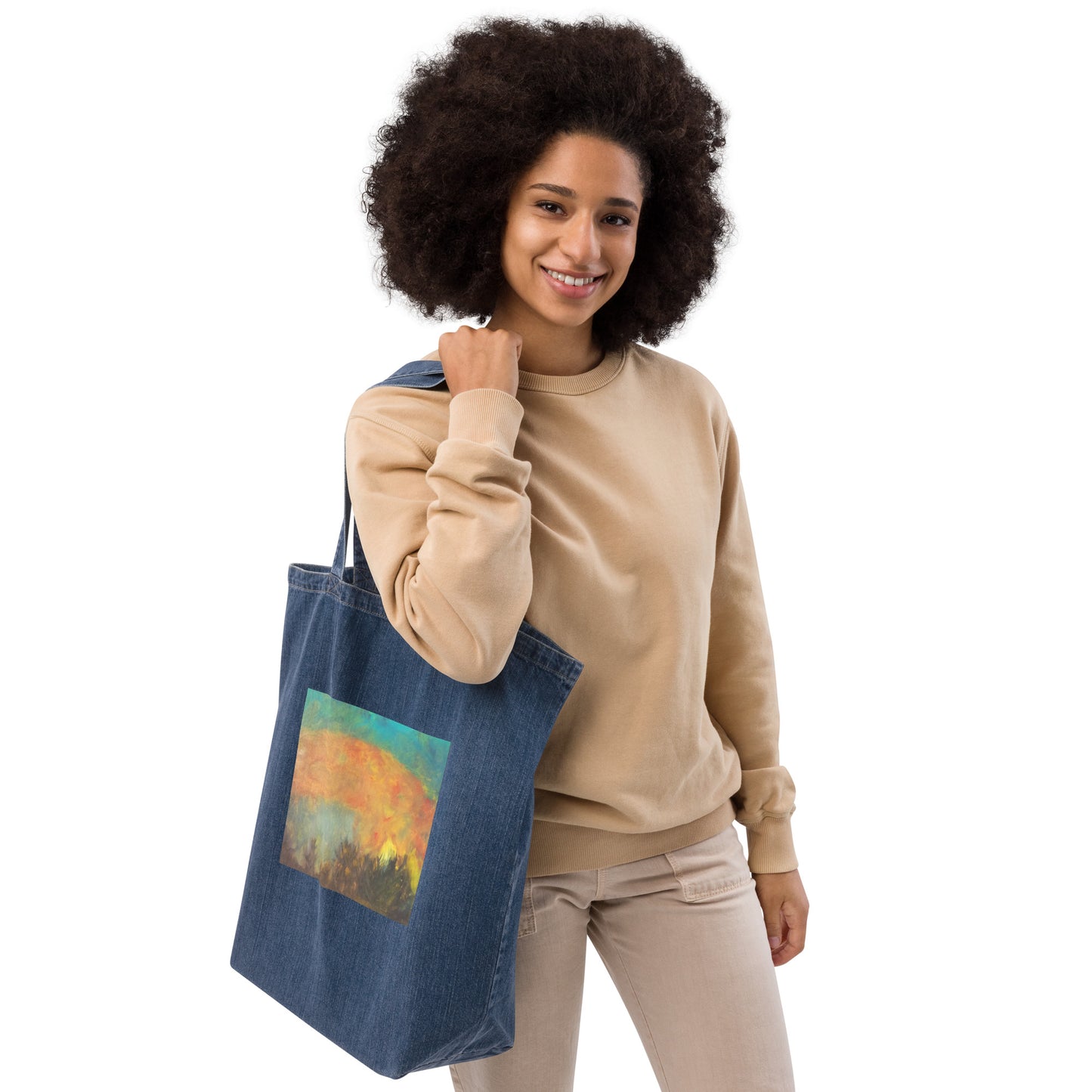 Firesky Organic denim tote bag